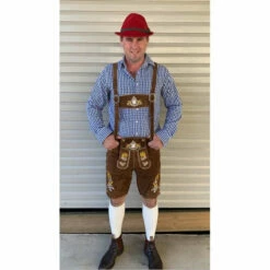 Deluxe Hans Brown Leather Lederhosen - Hire