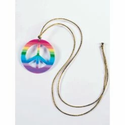 Rainbow Peace Medallion Necklace