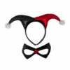 Red & Black Harlequin Clown Set - Headband & Mask -Smiffys Shop red black harleuin set headband mask.cr