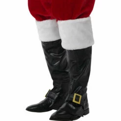 Smiffys Santa Boot Covers With Fur Trim
