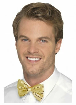 Smiffys Sequin Bow Tie - Gold