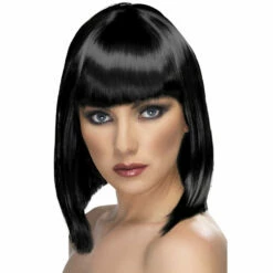 Smiffys Black Blunt Glam Wig