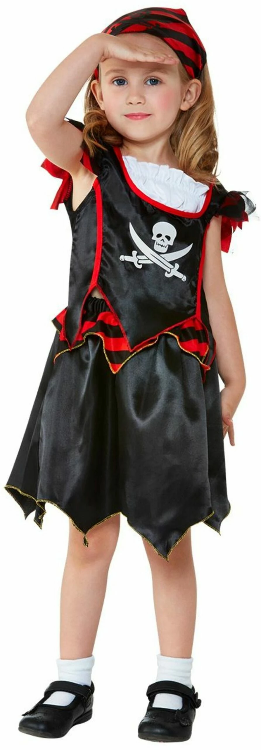 Smiffys Toddler Pirate Skull And Crossbones Girl Costume 4 Smiffys Toddler Pirate Skull And Crossbones Girl Costume - Image 2