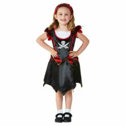 Smiffys Toddler Pirate Skull And Crossbones Girl Costume