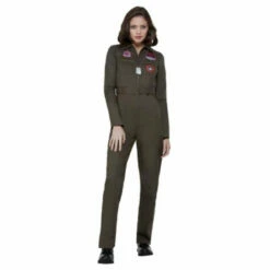 Smiffys Top Gun Ladies Costume In Khaki- Smiffy's