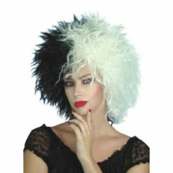 Two Tone Black & White Ladies Wig