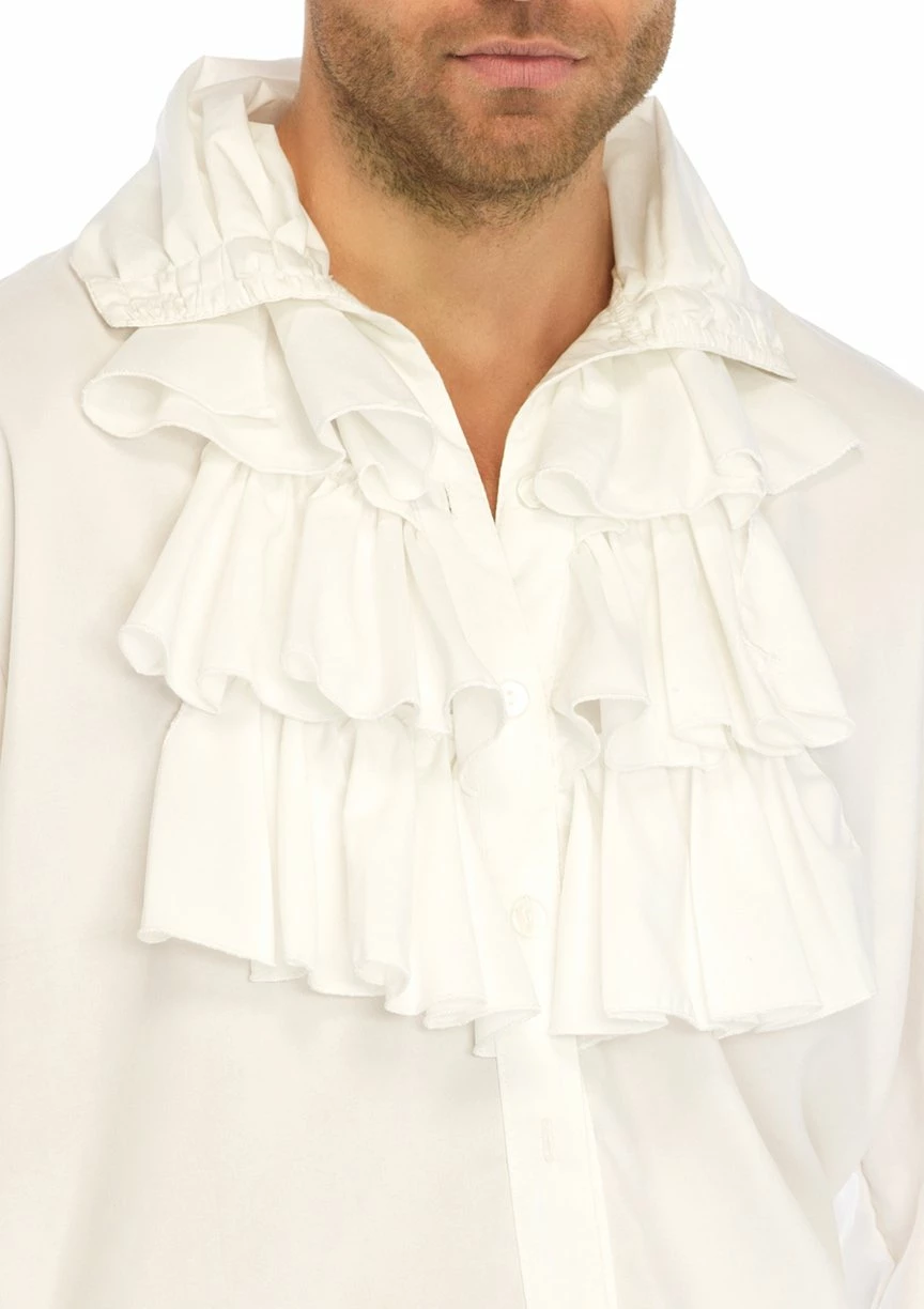 LEG AVENUE White Ruffle Front Shirt 4 LEG AVENUE White Ruffle Front Shirt - Image 2