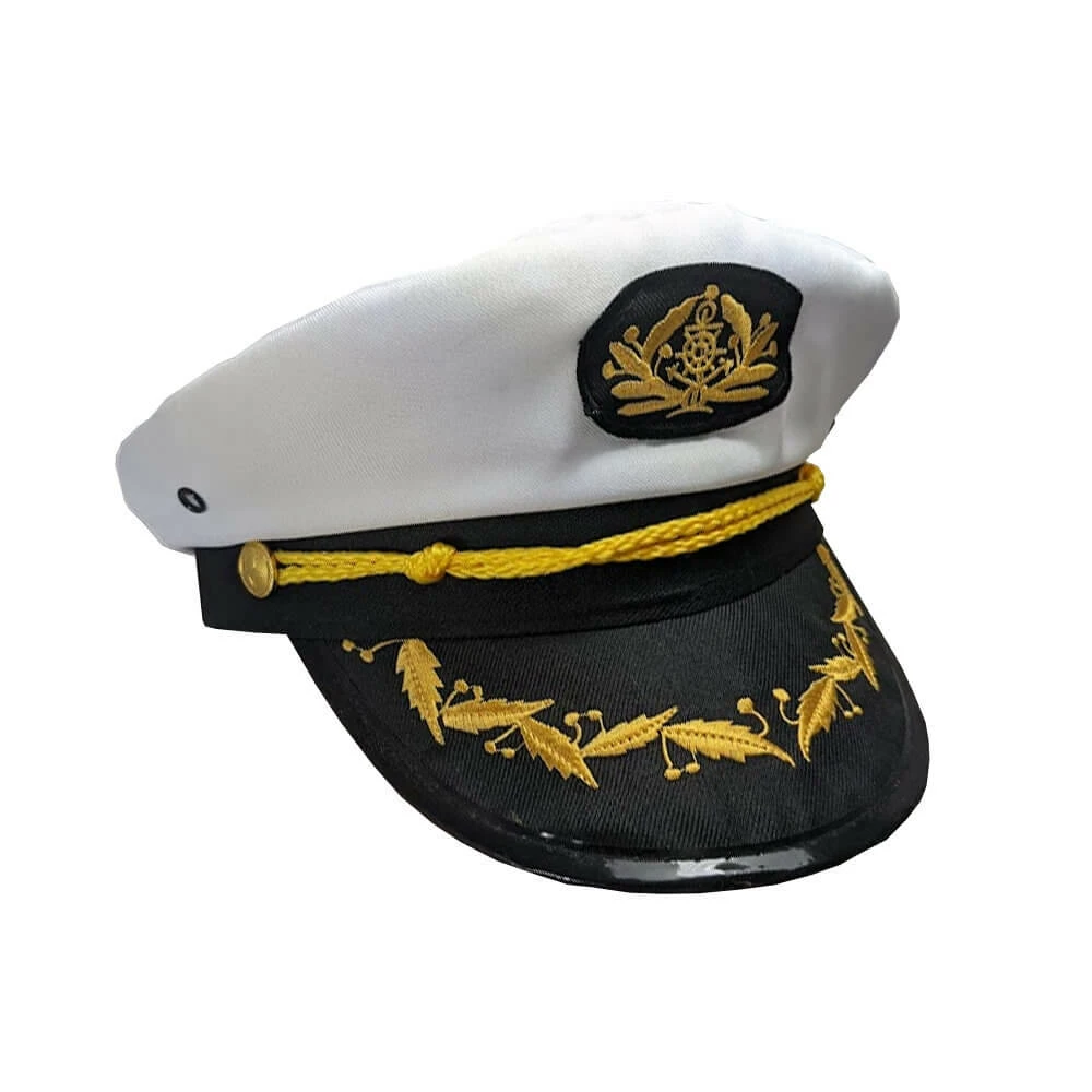 White Sailor Captain Hat 3 White Sailor Captain Hat